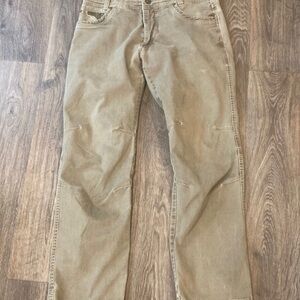KUHL Men’s Easy RYDR Pants Khaki 34 x 32 Vintage Patinadye